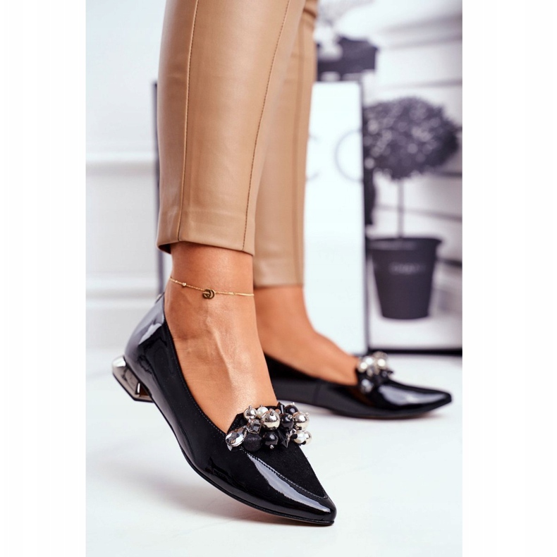 Női balerinák Laura Messi bőr fekete 2157 1