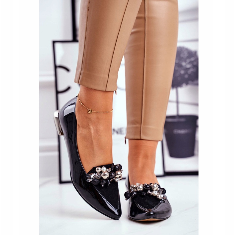 Női balerinák Laura Messi bőr fekete 2157 2