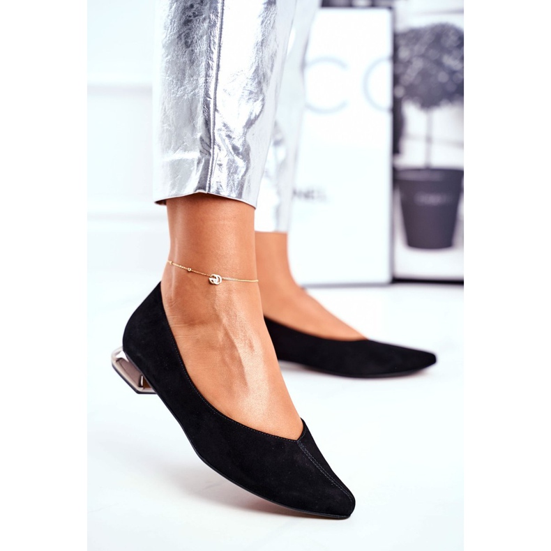 Női balerinák Laura Messi bőr fekete 2149 1