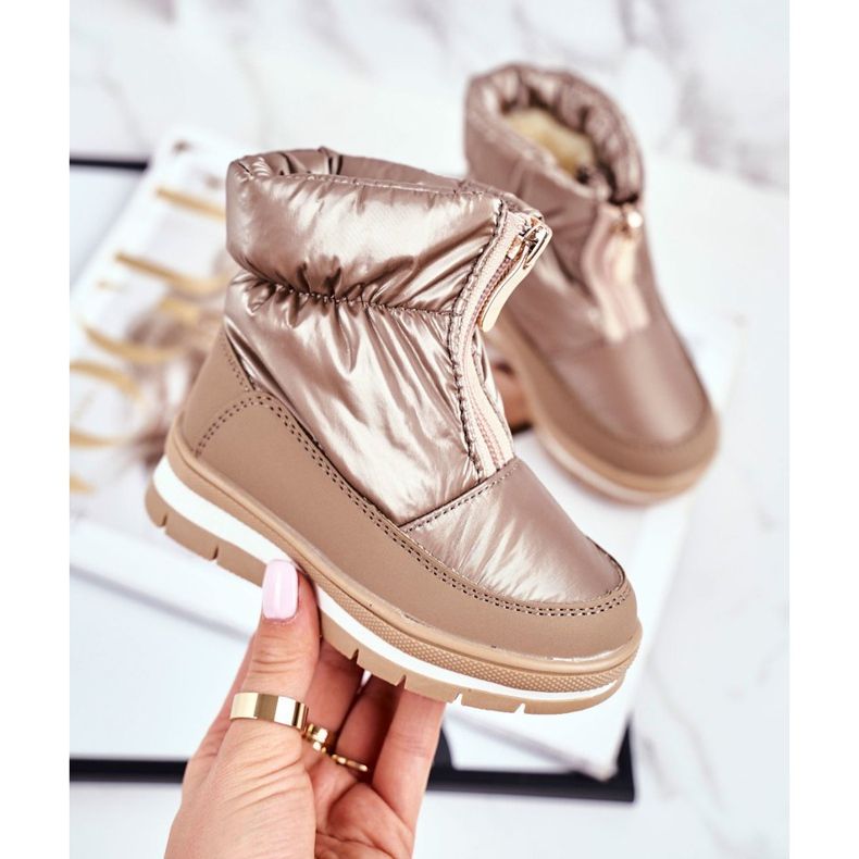 WEESTEP Gyermek gyapjú meleg hócsizma Arany buborékok aranysárga 2