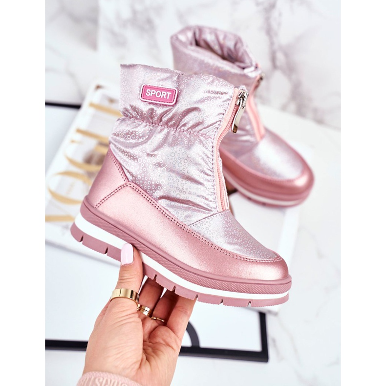 WEESTEP Gyermek hócsizma gyapjú rózsaszín buborékokkal melegítve 1