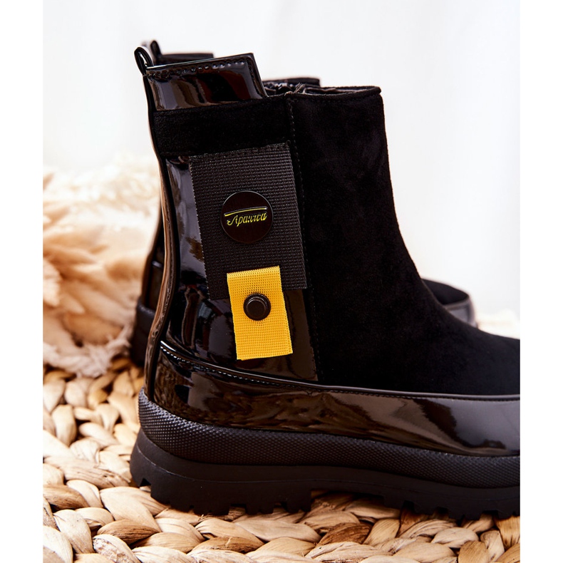 Apawwa Gyermek fekete velúr lakkozott csizma My Lovely 1