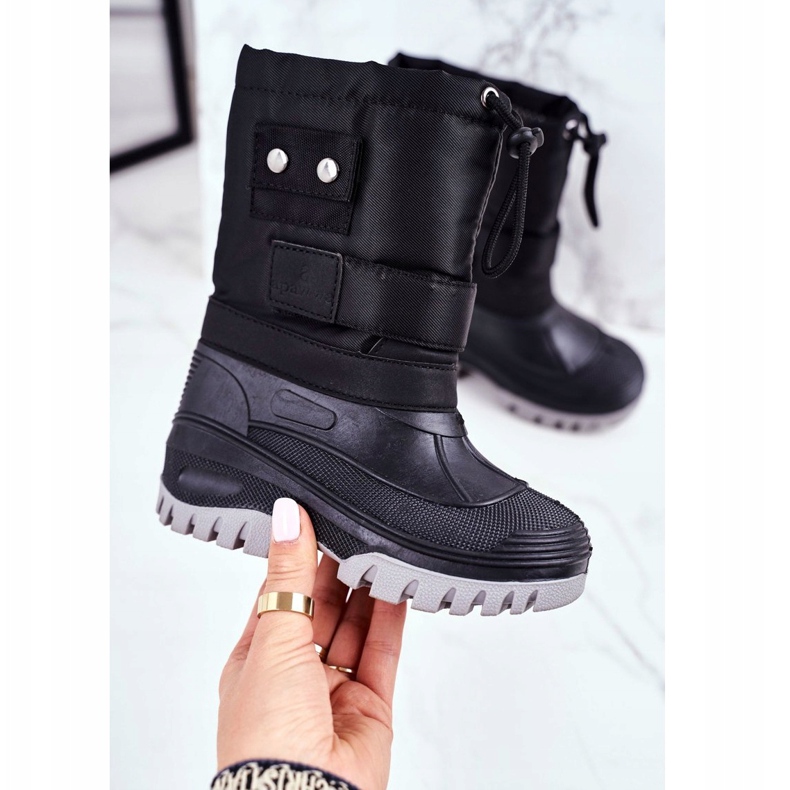 Apawwa Gyermek szőrmével szigetelt hócsizma Black Hot Winter fekete 1