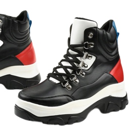 Fekete cipők színes Neamelira fehér piros 1