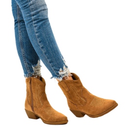 Kainella khaki velúr magas cowboy csizma barna 1