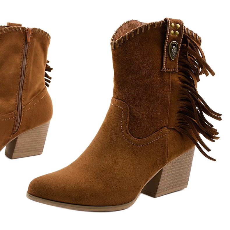 Barna velúr cowboy csizma Lamimeilától 1