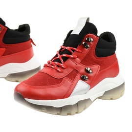 Piros divatos sportcipők ökobőrből Donatellából fekete 1