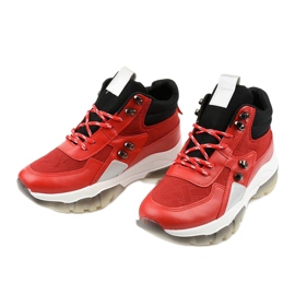 Piros divatos sportcipők ökobőrből Donatellából fekete 2