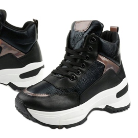 Fekete, divatos, öko-bőr Daera cipők 1