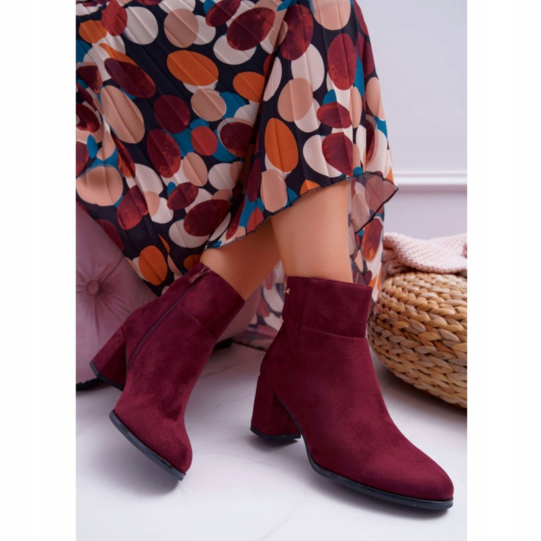 Női csizma magas sarkúban Sergio Leone Burgundy BT522 piros 2