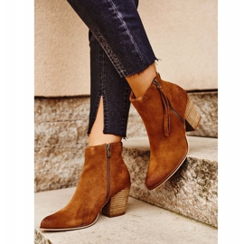 Női csizma magas sarkú Big Star Camel GG274364 barna sokszínű 2