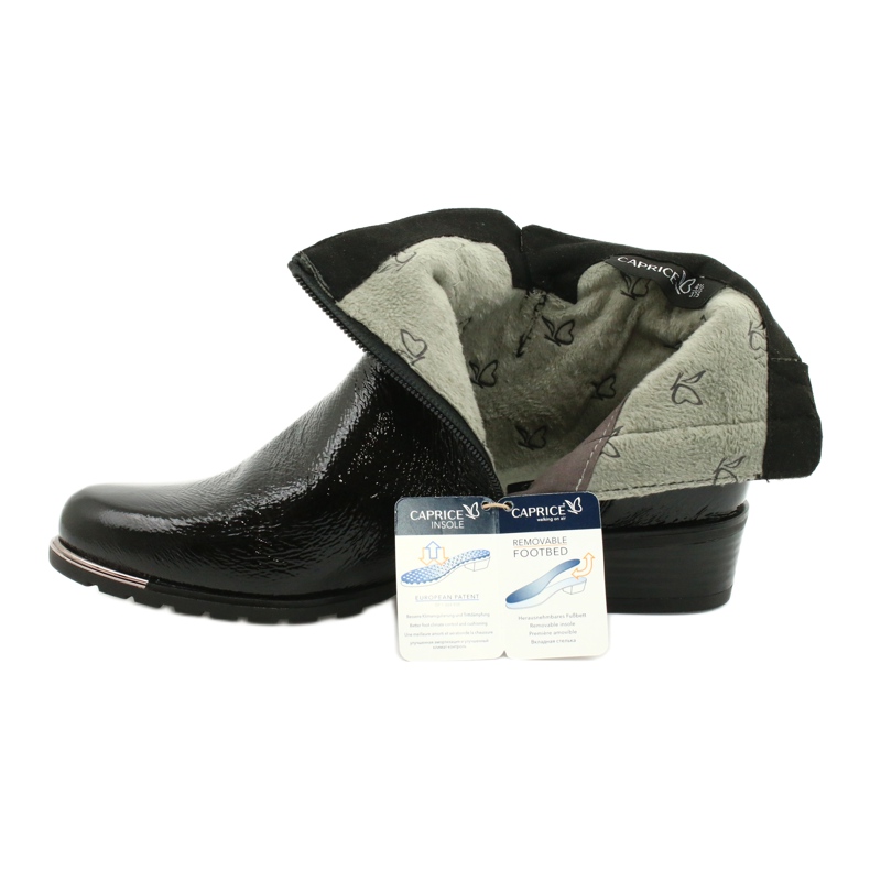 Caprice női csizma lakkozott 25309-25 fekete 7