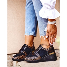 S.Barski Női sportcipő Cipők Bőr Fekete Metronus bézs aranysárga 1