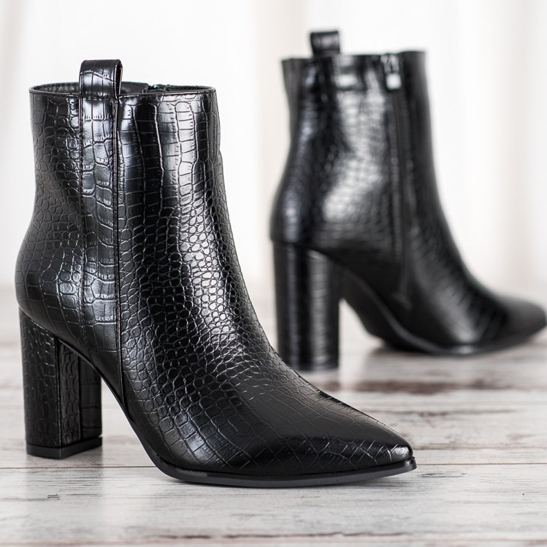 Seastar Stílusos csizma mintával fekete 2 Seastar Stílusos csizma mintával fekete 2