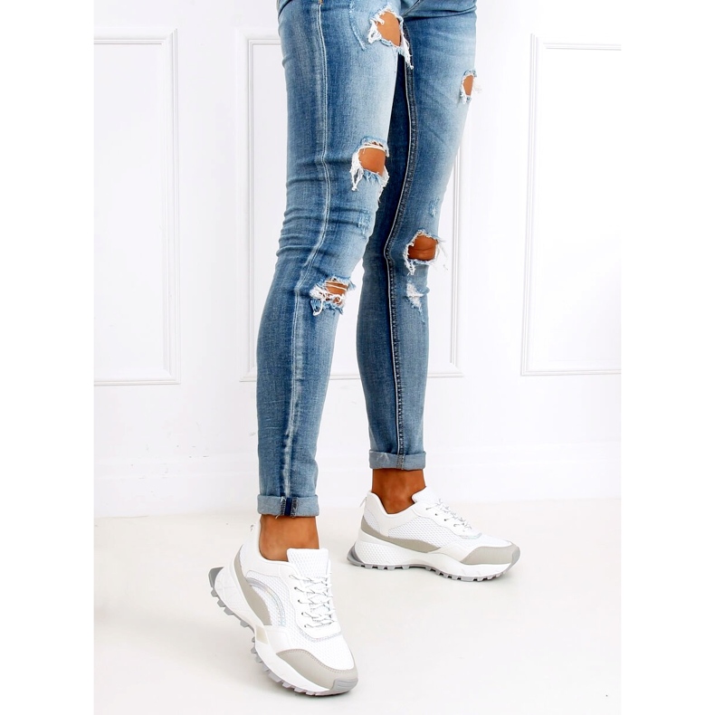 Fehér és szürke LA87P Szürke sportcipő 1