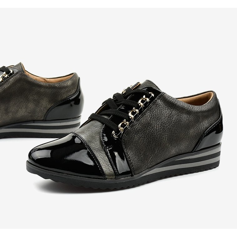 Fekete divatos ék cipők 15S8621 1