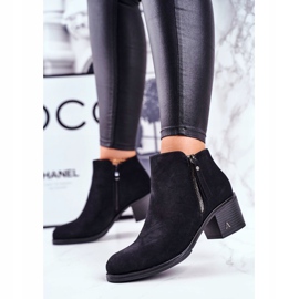 S.Barski Női csizma sarkon Meleg fekete blanche 2