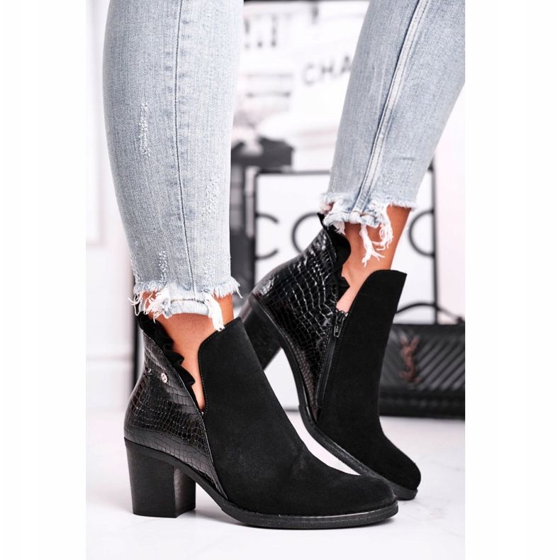 Női csizma sarkán, bőrrugó Maciejka fekete 04833-01 2 Női csizma sarkán, bőrrugó Maciejka fekete 04833-01 2