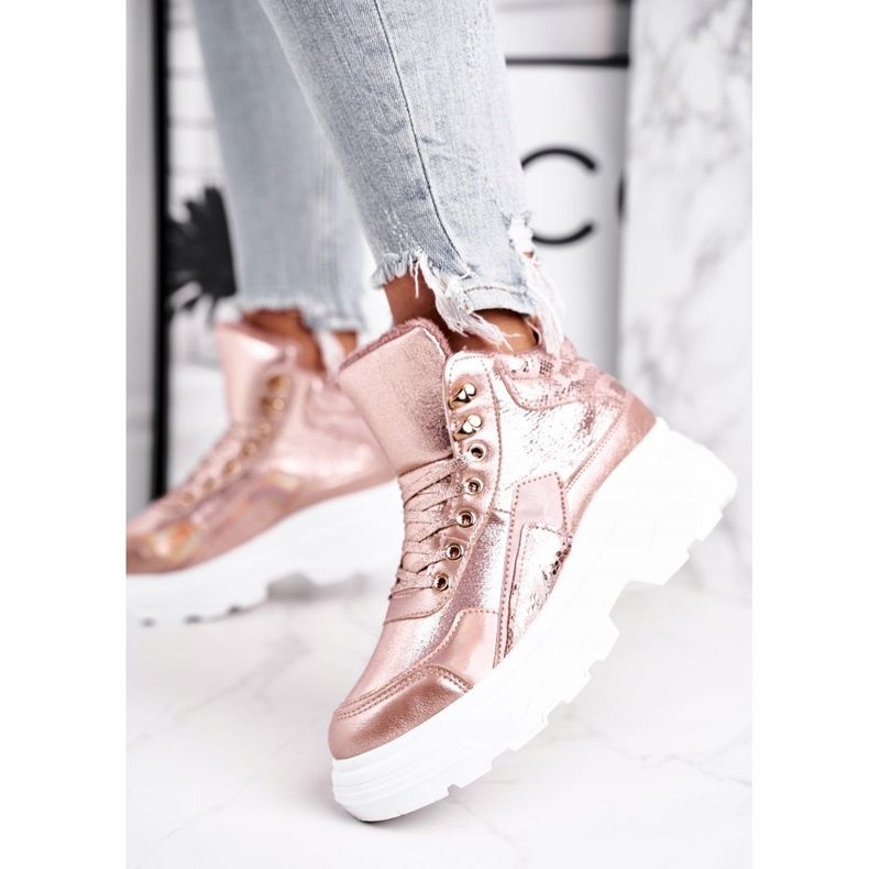 PS1 Női sportcipő melegítve rózsaszín arany Davan aranysárga 1