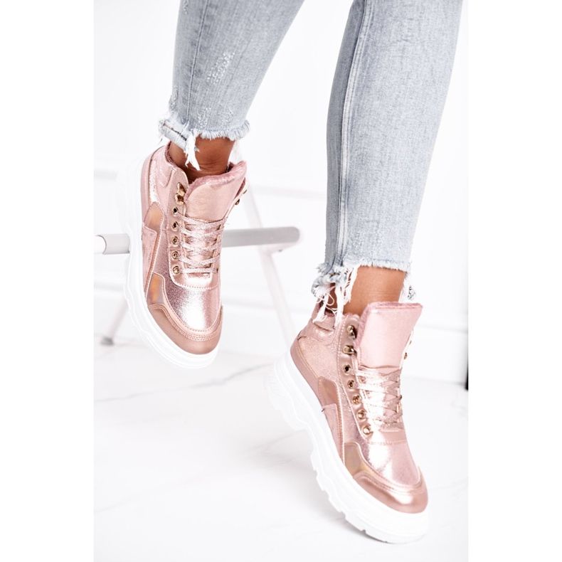 PS1 Női sportcipő melegítve rózsaszín arany Davan aranysárga 2