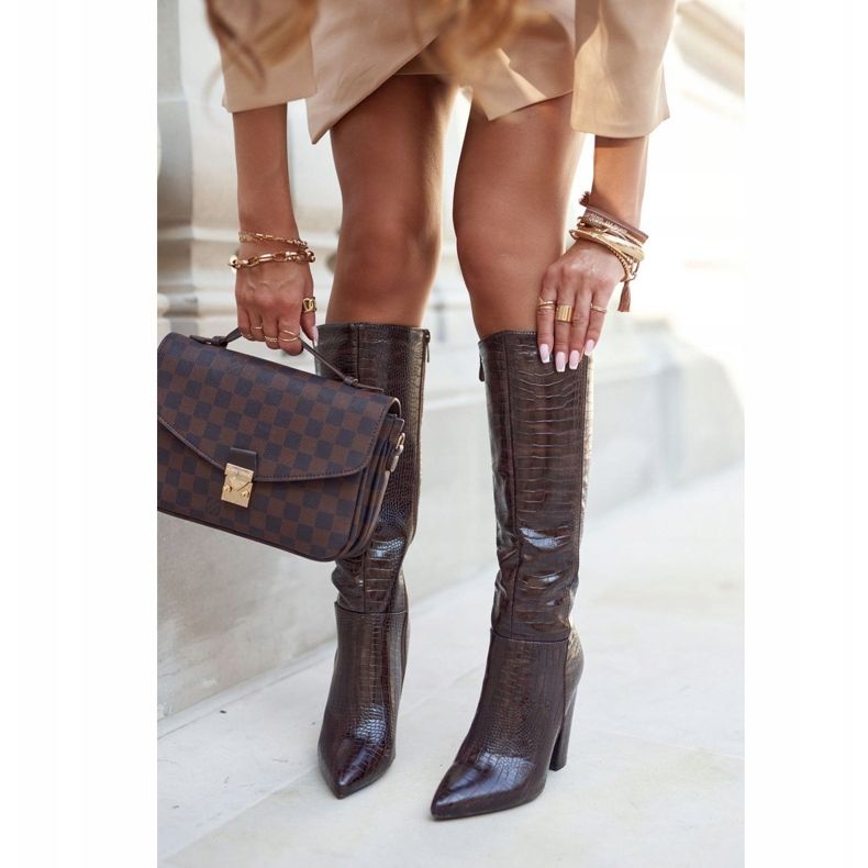 SEA Női csizma sarkon Meleg barna Belvim 1