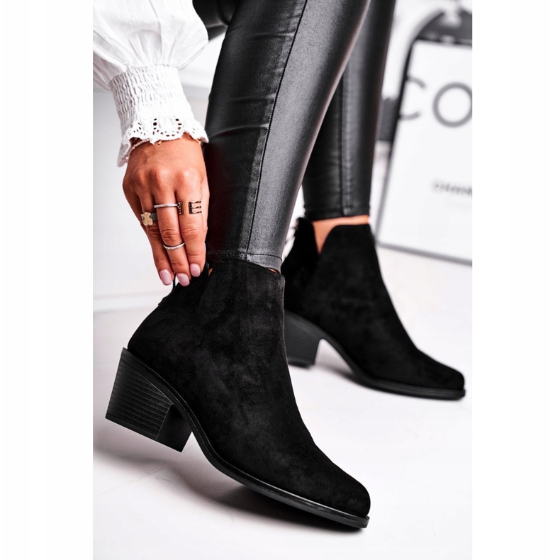 S.Barski Női csizma Lapos sarok Meleg őszi fekete tej 1