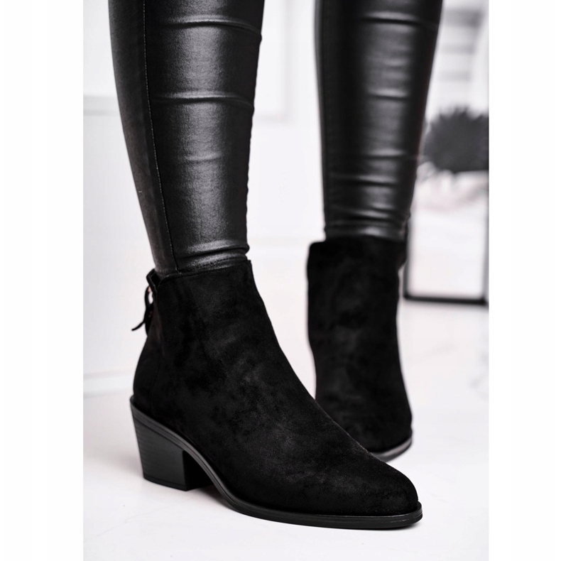 S.Barski Női csizma Lapos sarok Meleg őszi fekete tej 2