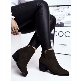 S.Barski Női csizma lapos sarokkal, meleg őszi khaki tejszerű 2