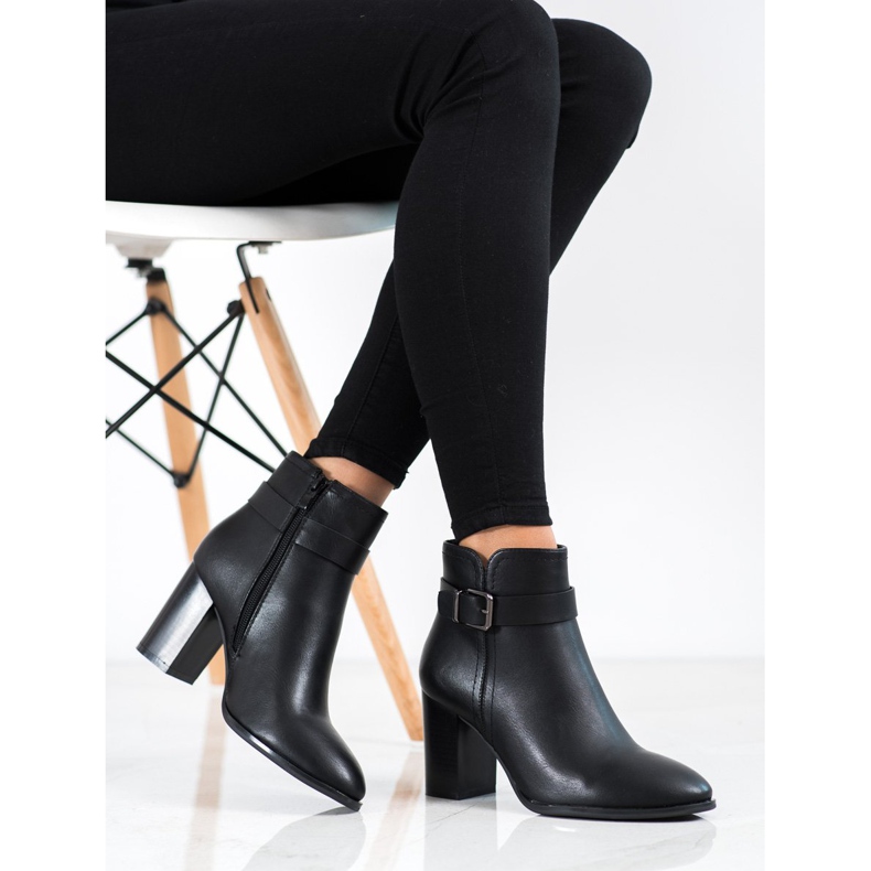 Sergio Leone Klasszikus magas sarkú csizma fekete 1