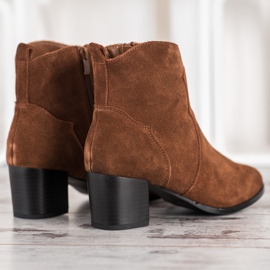 Filippo Bőr magas sarkú bokacsizma barna 1