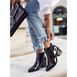 Női Csizma Sergio Leone Lakkozott Chelsea Csizma Fekete BT621 1