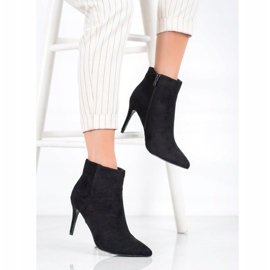 Sweet Shoes Szexi velúr csizma fekete 2