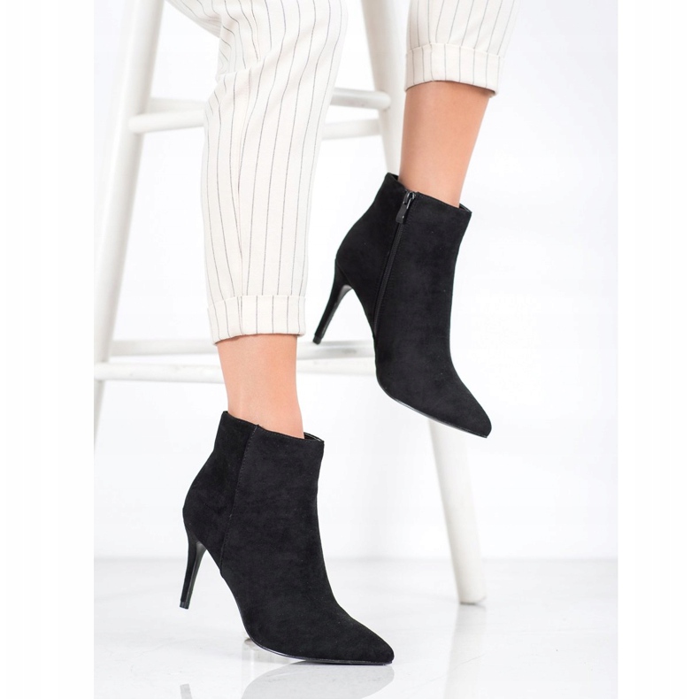 Sweet Shoes Szexi velúr csizma fekete 2