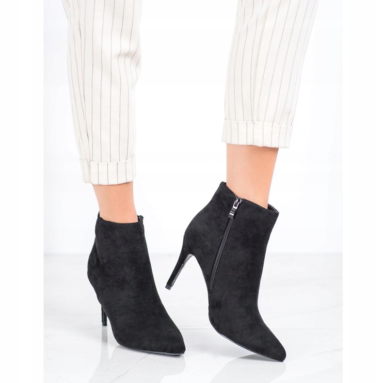 Sweet Shoes Szexi velúr csizma fekete 1