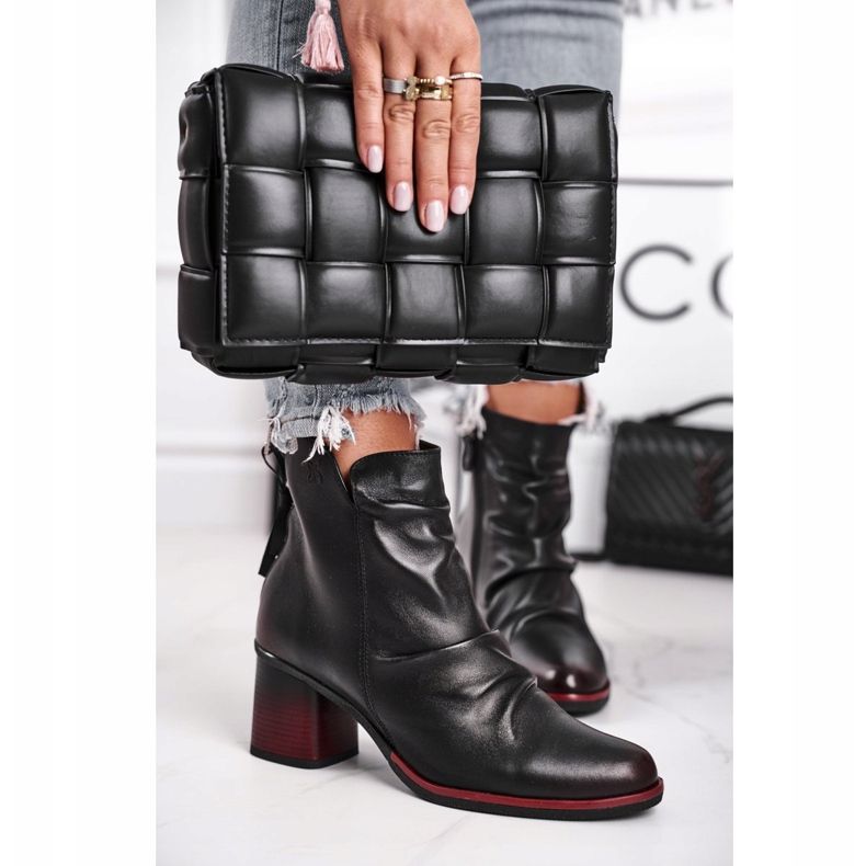 Női csizma magas sarkú Maciejka fekete 04757-01 2