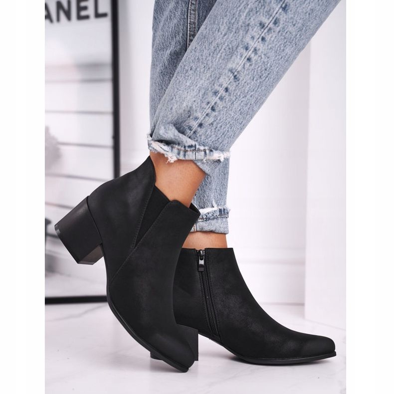 Női csizma Sergio Leone Jodhpur csizma Eco Nubuck Black BT621 fekete 2