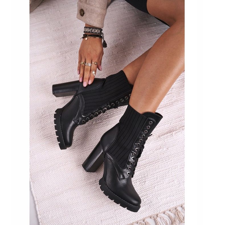 FE1 Női Csizma Egy Magas sarkú Fekete Erdogan 2