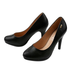 Fekete klasszikus YS-190 magas sarkú cipő 2