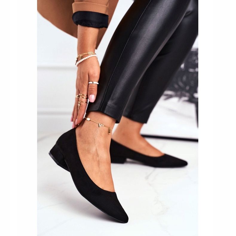 PS1 Női velúr fekete balerinák Elivia 1