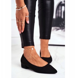 PS1 Női velúr fekete balerinák Elivia 2