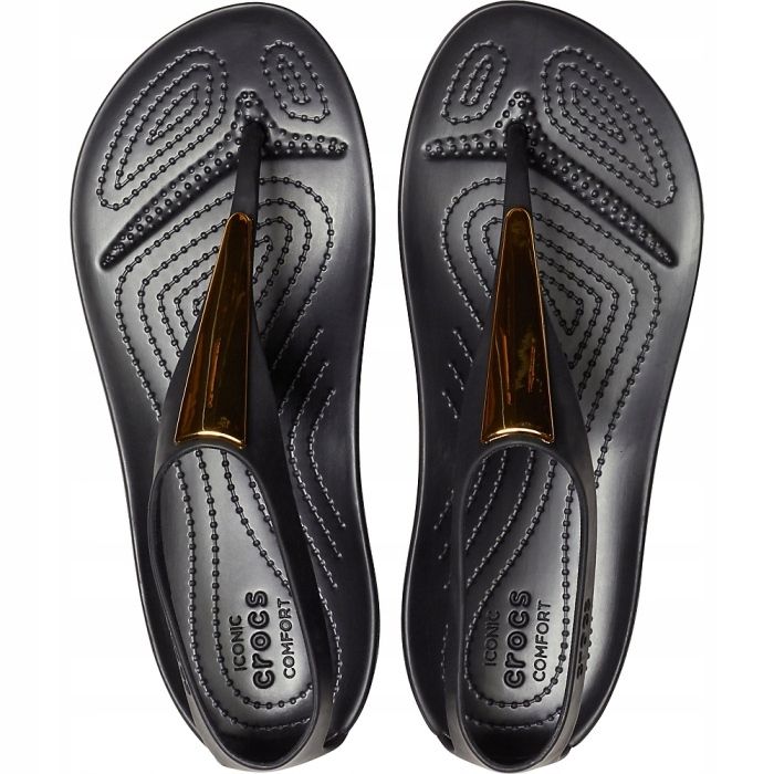 Crocs női szandál Serena Metallic Bar Fp W fekete és arany 206420 751 aranysárga 2