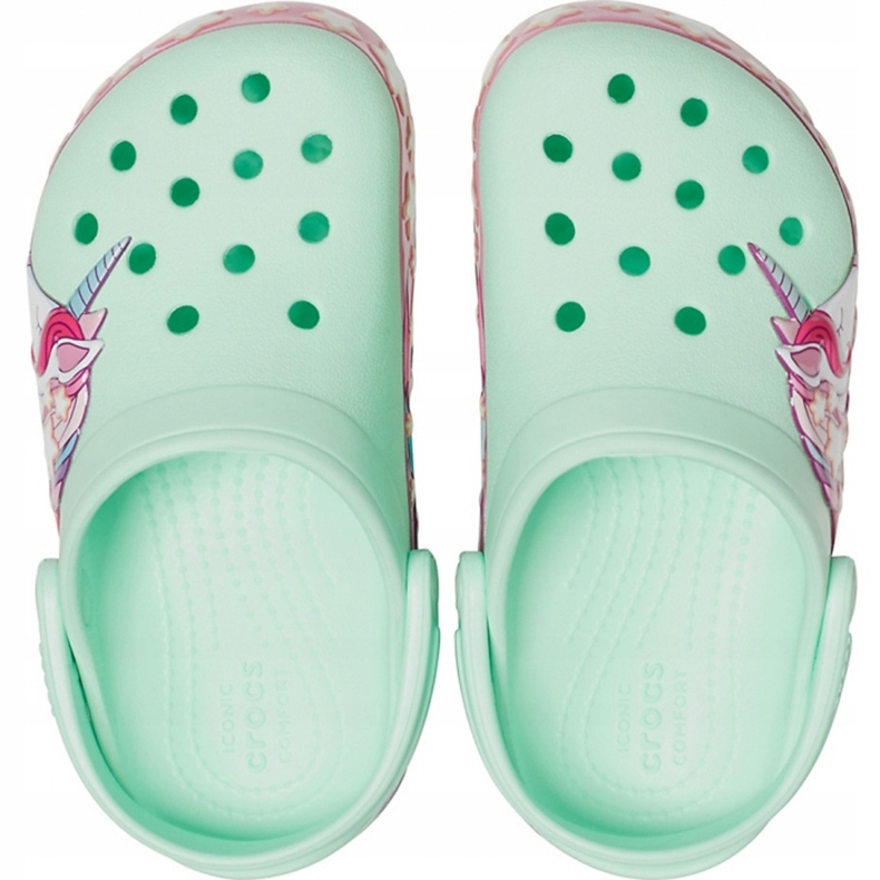 Crocs Kids FunLab Unicorn Band Cg K zöld 206270 3TI rózsaszín 1