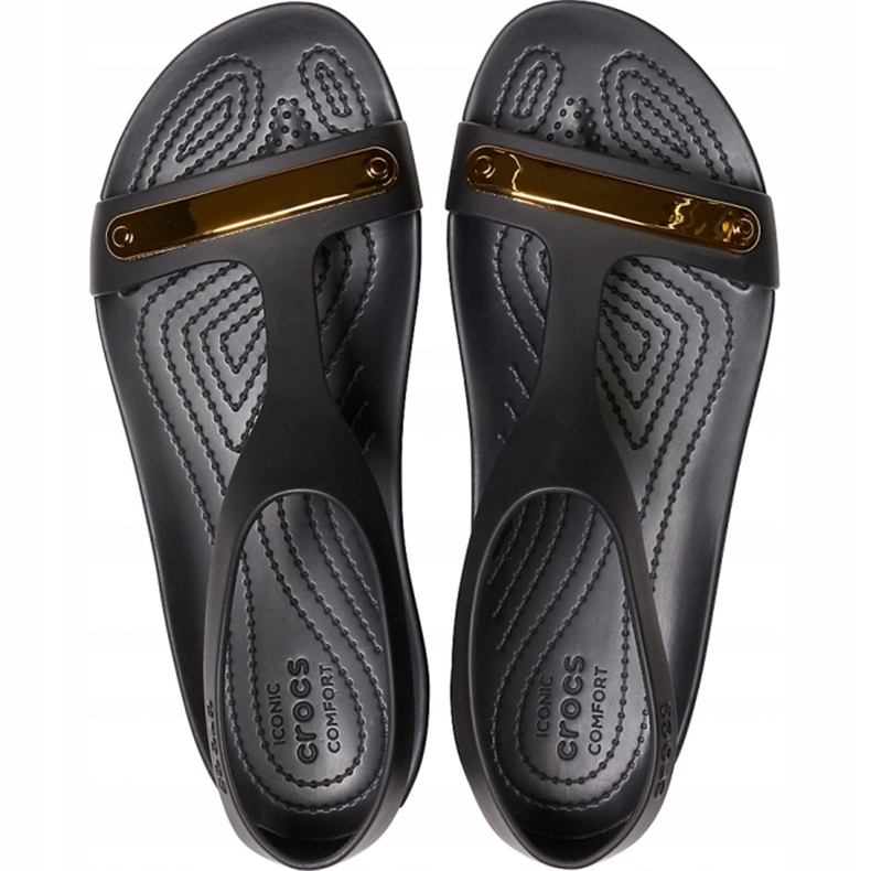 Crocs női szandál Serena Metallic Bar Sdl W fekete-arany 206421 751 2
