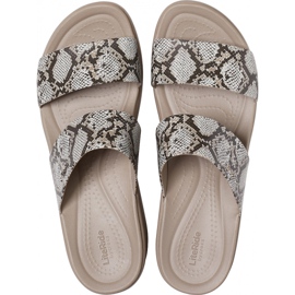 Crocs Női Papucs Brooklyn Mid Wedge W Multi Stucco 206219 93T bézs 1