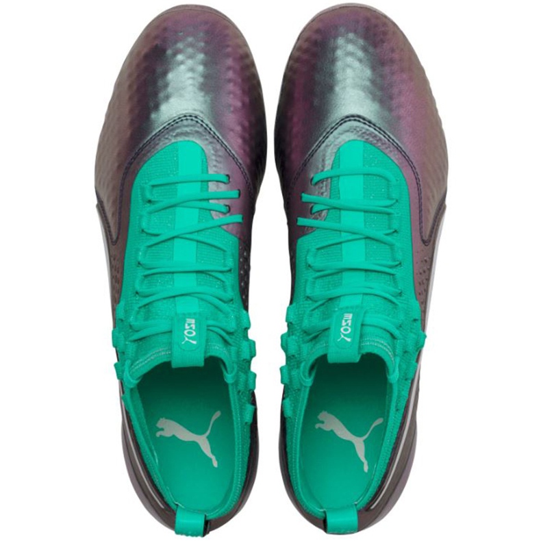 Puma One 1 Il Lth Fg Ag futballcipő szürke-zöld 104925 01 piros 1