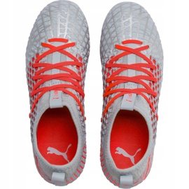 Futballcipő Puma Future 4.3 Netfit Fg Ag Junior ezüst-piros 105693 01 sokszínű szürke 1