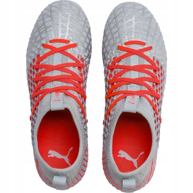 Futballcipő Puma Future 4.3 Netfit Fg Ag Junior ezüst-piros 105693 01 sokszínű szürke 1