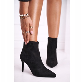 FB1 Női csizma Magas sarkú Velúr Fekete Beneco 1