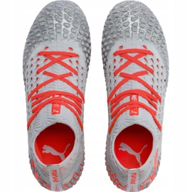 Futballcipő Puma Future 4.1 Netfit Fg Ag Jr ezüst-piros 105692 01 szürke 1