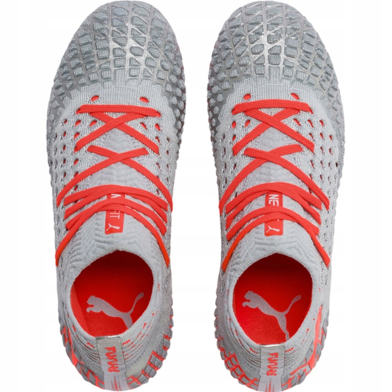 Futballcipő Puma Future 4.1 Netfit Fg Ag Jr ezüst-piros 105692 01 szürke 1